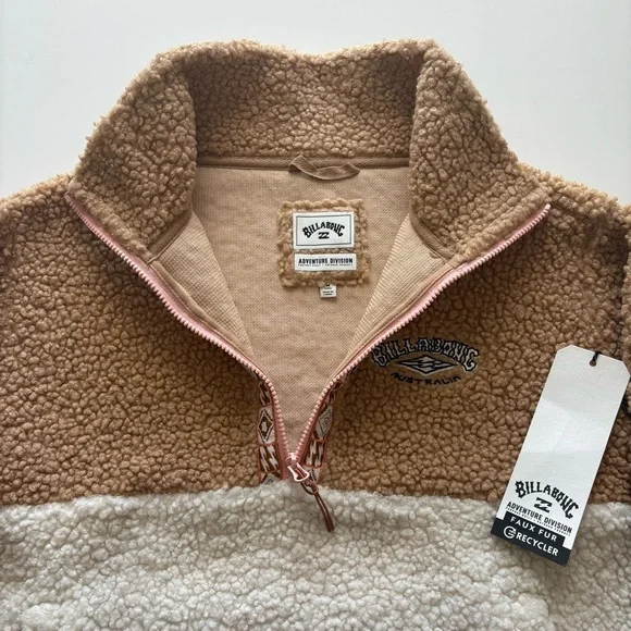 Women’s Billabong Horizon Color Block Half-Zip Fleece Pullover Sweatshirt Medium - Picture 3 of 8